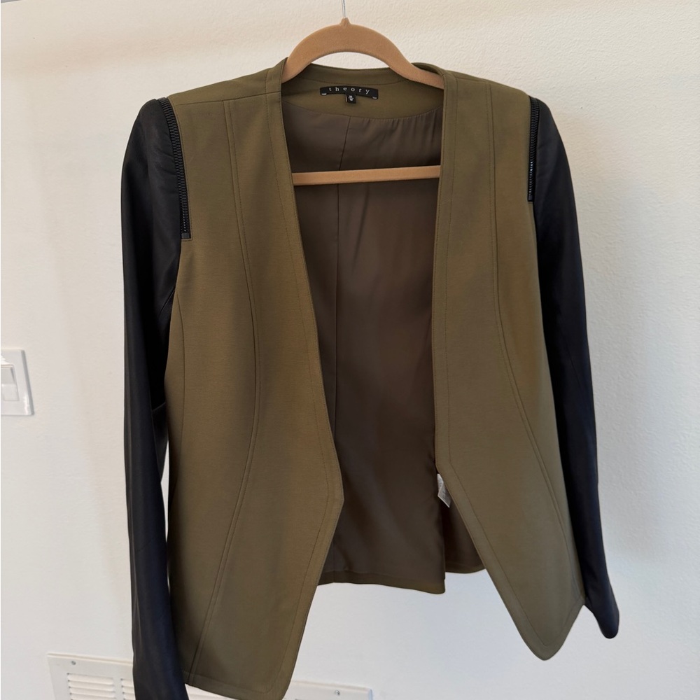 Theory Olive and Black Blazer